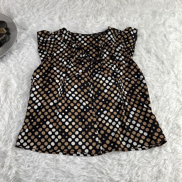 Women’s Apostrophe Multicolored Polka Dot Sleeveless Button Up Blouse (xl) EB12 - Picture 3 of 9